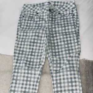 Anthropologie Checkered White/Gray Skinny Jeans